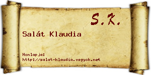 Salát Klaudia névjegykártya