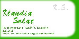 klaudia salat business card